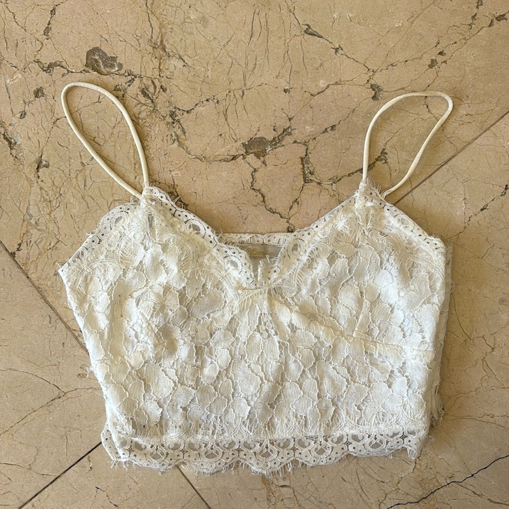 White Lace Crop Top